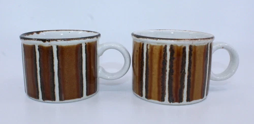 Midwinter Stonehenge Earth Stoneware Set of 2 Coffee Tea Mug Cup England Vintage