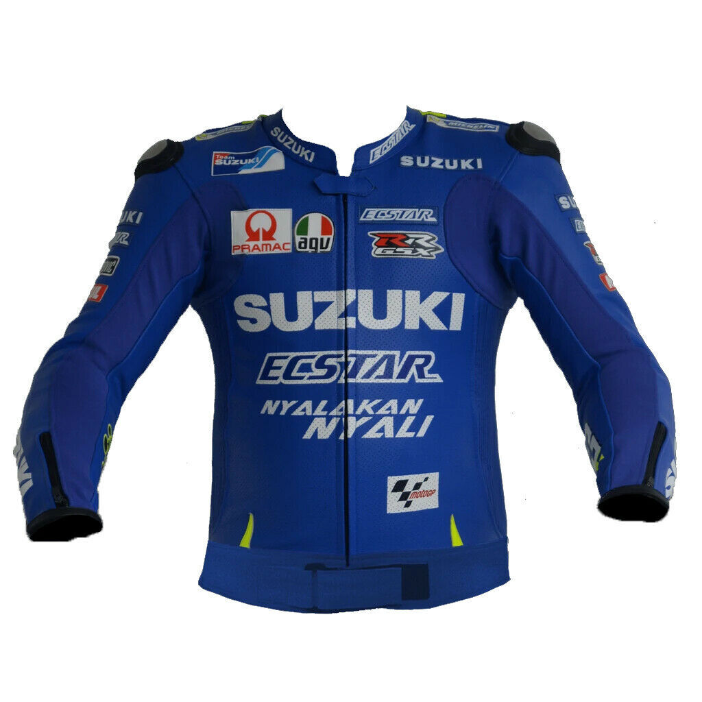 Suzuki ECSTAR Peau de vache MotoGp veste moto cuir hommes veste de