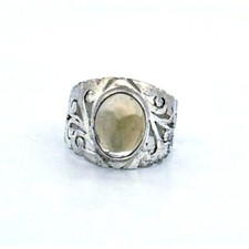 Vintage Estate 925 Sterling Silver Natural Moonstone Minimalist Women's Ring 5.5