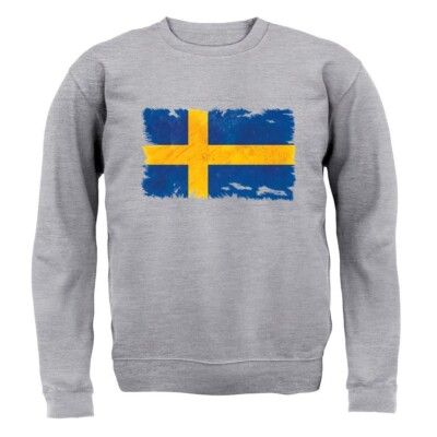 Schweden Grunge Stil Flagge - Erwachsenen Hoodie / Pullover - Schwedisch Land
