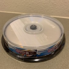 Philips DVD-R 4.7GB, 120 Minutes, 16x Speed, 10Ct, New Sealed