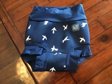 Splash About Reusable Swim Diaper Dark Blue with White Bird Print 2-3 Years NWOT