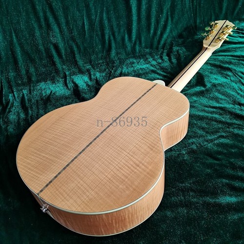 ZUWEI 38" Electric Acoustic Guitar Solid Spruce Top Flame Maple Back