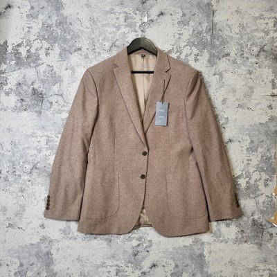 Marks & Spencer Luxury Linen Blazer Brown 40R Lightweight Suit Sports Jacket  A