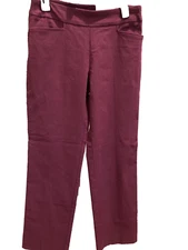Time and Tru Women's Pull-On Pants SZ Small Burgundy Straight Stretch NWT