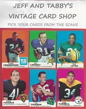 1969 TOPPS FOOTBALL  1 TO  262 / SEE DROP DOWN MENU FOR CARD YOU WILL RECEIVE.