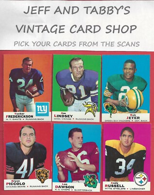 1969 TOPPS FOOTBALL  1 TO  262 / SEE DROP DOWN MENU FOR CARD YOU WILL RECEIVE.
