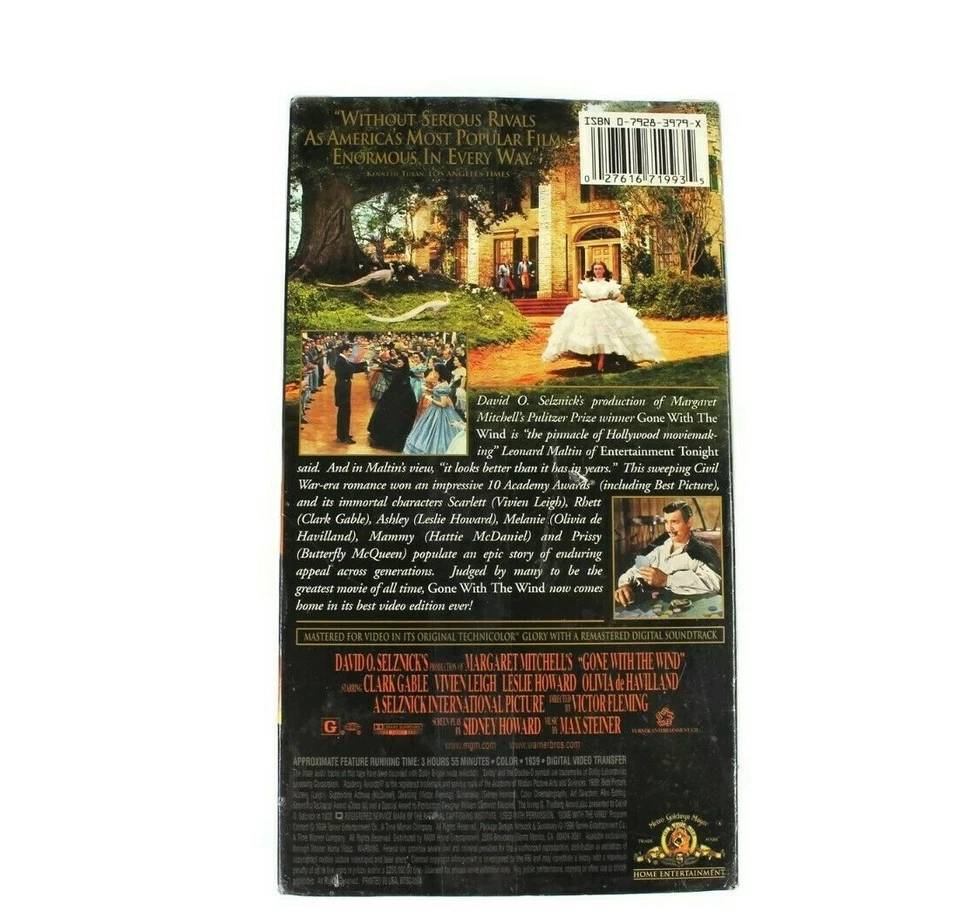 Gone With the Wind VHS, 1998, Remastered, 2-Tape Set New, Factory Sealed  - Image 3 of 4