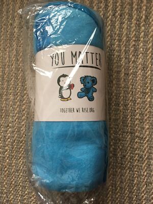 Throw blanket light Blue Together we rise. Org ''You Matter'' New In package 