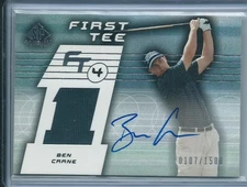 2003 SP Authentic Golf Ben Crane First Tee SHIRT RELIC AUTO AUTOGRAPH 107/1500