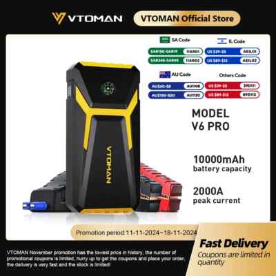 26800mAh Car Jump Starter Air Pump Multi-Function Air Compressor Power Bank