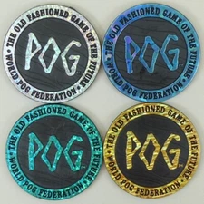 Lot of 4 Plastic POG Slammer Kini 1994 Authentic The World Pog Federation #1 WPF