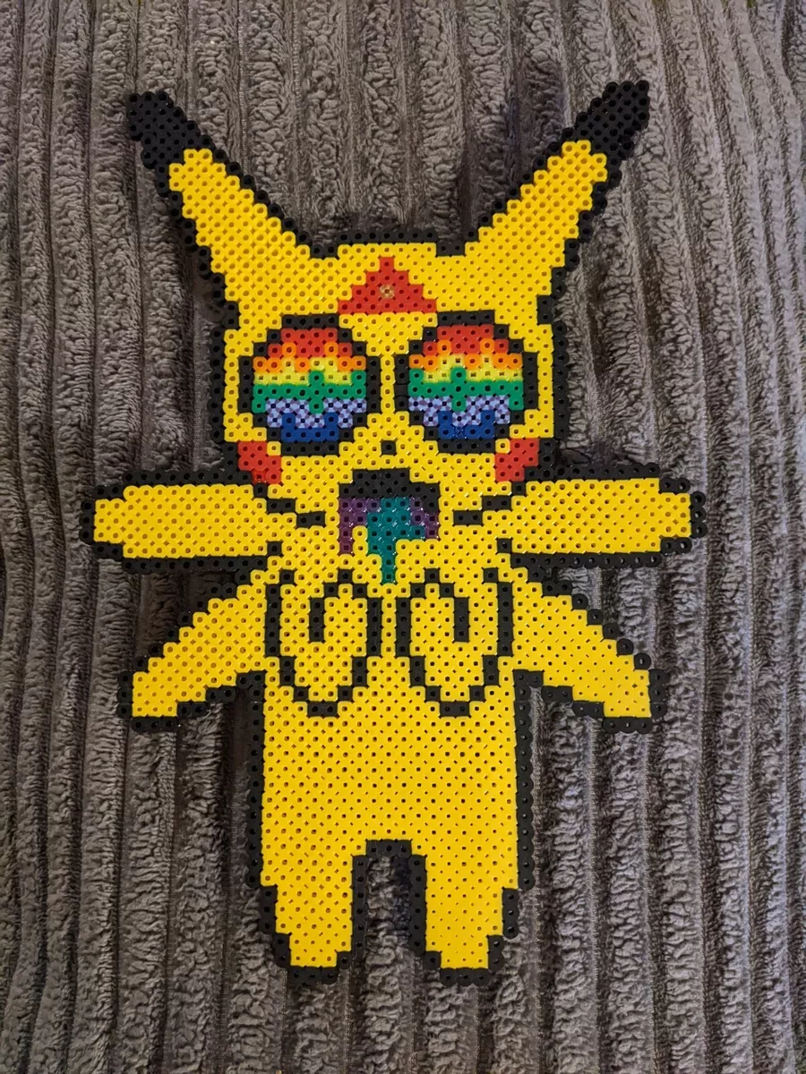 Pokemon Pikachu Trippy Perler Bead Pixel Art
