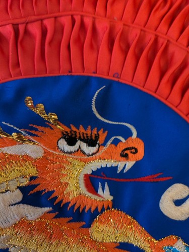 Pillow Case Cover Embroidered Dragon Vintage 1970's Korean - Picture 3 of 4