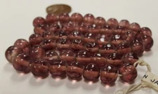 50 VINTAGE JAPANESE 1950's CHERRY BRAND GLASS AMETHYST 8mm. BAROQUE BEADS 4675T
