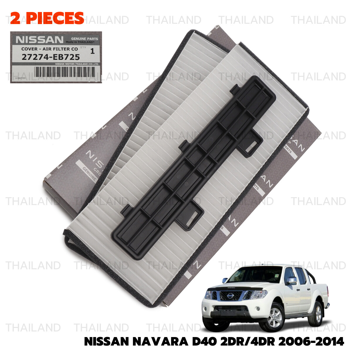 Cabin Air Filter with White Cover For Nissan Navara D40 Pick Up 