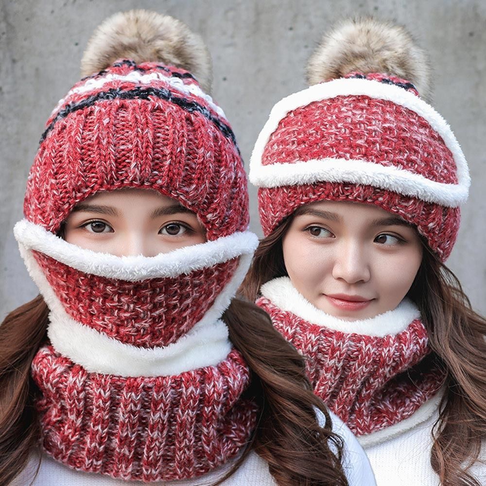 APL Protezione orecchie ispessimento più berretto in maglia cappelli invernali orecchio berretto sci maschera cappello