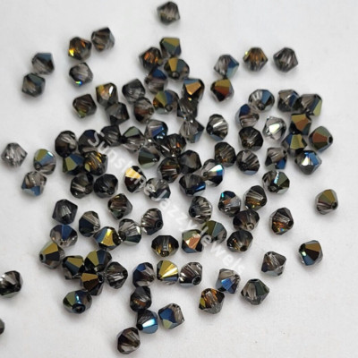 24pc Swarovski Crystal Tabac 4mm Bicone 5301 Beads; Copper-Gold Effect