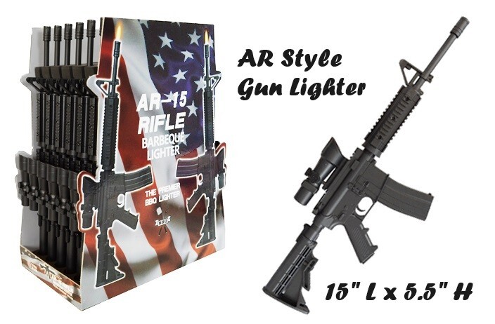 AR-15 Style BBQ Lighter Ignite Charcoal with the Powerful &amp; Refillable 15'' inch
