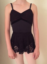 Dancer.NYC  Custom Made Ballet Skirt Child Large Black Lace