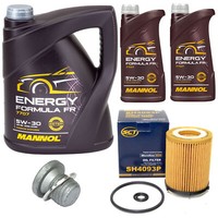 MotoröL Set Mannol 5W30 API SN 7 Liter + ÖLfilter + Schraube FüR Mercedes W205