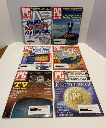 VINTAGE 2006 PC Magazine Lot - Lot Of 6 Vol. 25 Issues
