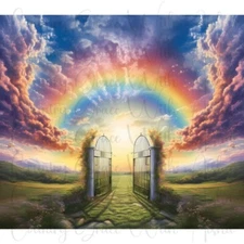 20oz Skinny Tumbler Sublimation Transfer Rainbow Gate Ready To Press