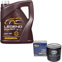 MotoröL Set 0W-30 5 Liter + ÖLfilter SM 110 FüR Skoda Felicia I II 1.3 6U1 6U5