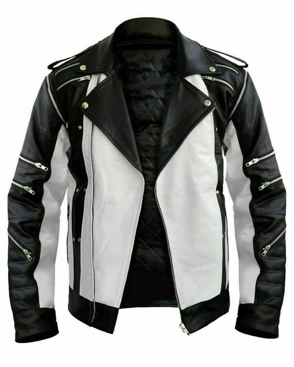 MJ MICHAEL JACKSON THRILLER BLACK & WHITE PESPI REAL LEATHER MJ MICHAEL JACKSON THRILLER BLACK & WHITE PESPI REAL LEATHER