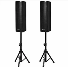 Sonart 2000W Set of 2 Bi-Amplified Speakers PA System with 3-Channel & Stands