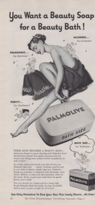 1951 Palmolive Soap Ad Mild Fragrant & Pure A Beauty Soap For A Beauty Bath