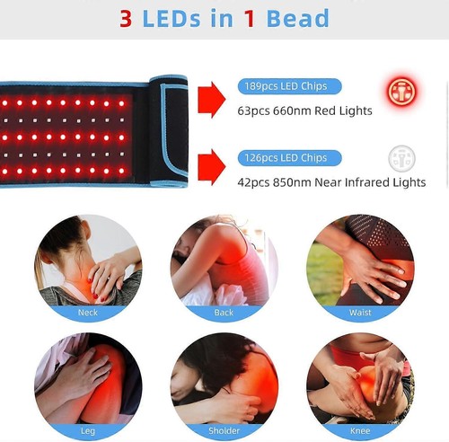 Red Light Therapy Infrared Light Therapy Wrap Belt for Body Pain Relief - Picture 3 of 5