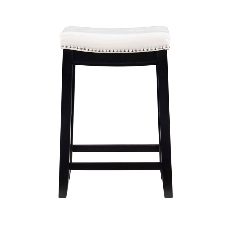 Hawthorne Collections 26" Transitional Wood/Faux Leather Counter Stool