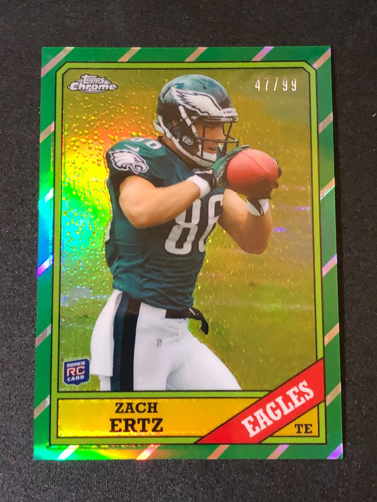 2013 Topps Chrome ZACH ERTZ #6 Green Refractor Rookie RC/99 EAGLES 🏈 Stanford