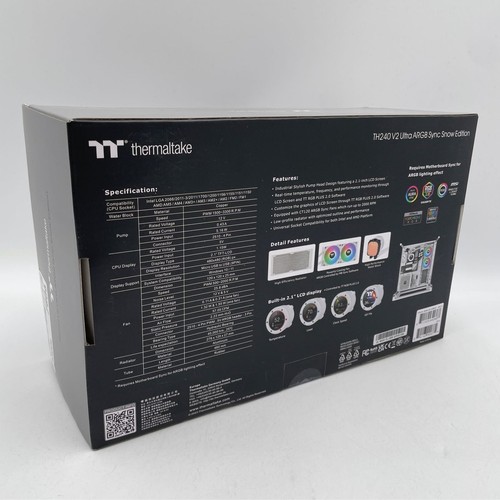Thermaltake TH240 V2 Ultra ARGB Liquid Cooler Fan 120*2, CL-W404-PL12SW-A - Afbeelding 3 van 4