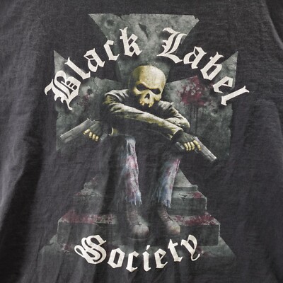 Black Label Society Shirt Adult Extra Large Black Skeleton Cross