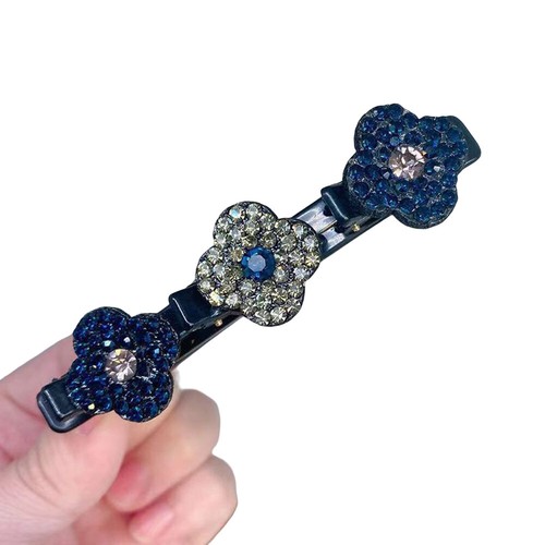 Women Sparkling Crystal Stone Braided Hair Clips Double Bangs Hair Clips Braided - Picture 12 of 16