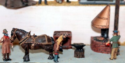 Blacksmith Forge F47p BEMALT OO Maßstab Langley Modelle Menschen Figuren 1/76 Metall