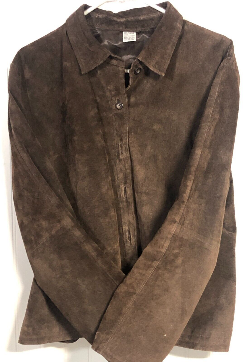 Women's Leather Blazer w/Faux Leather Pants XL Brown