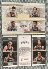 2019-20 Panini Contenders Team Quads Derrick White Aldridge Derozan SA Spurs