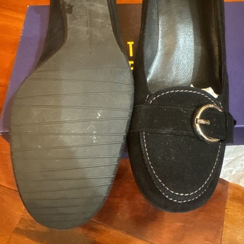 New Stuart Weitzman Triplespare Black Textured Velvet Round Pointy Heel 7.5 - Picture 6 of 6