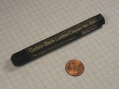 DIXON #494 LUMBER MARKING CRAYON, BLACK, 4-1/2'' LENGTH, 1/2'' ACROSS FLATS