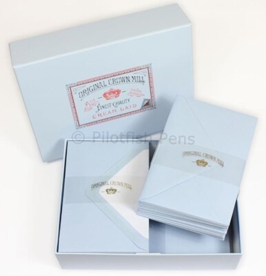 Original Crown Mill Luxus A5 gelegtes Papier Schreibbox Set mit C6 linierten Umschlägen