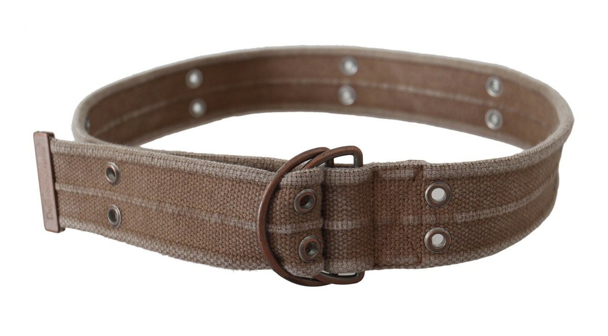 DOLCE & GABBANA Beige Leather Logo Belt Sling Cintura Buckle  display picture 2