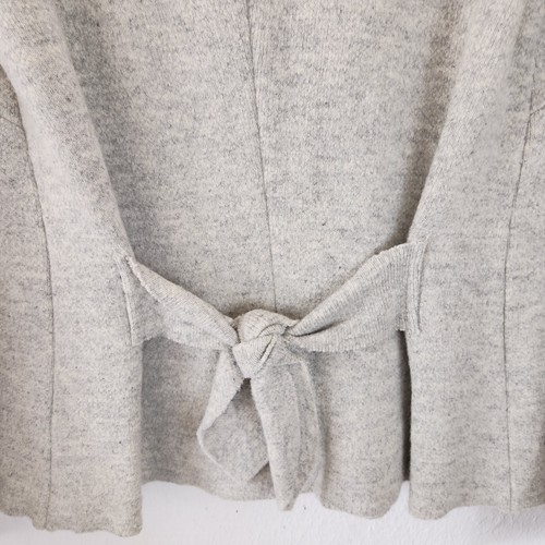 Cárdigan militar Zara suéter para mujer grande gris lana cuello simulado - Imagen 4 de 6