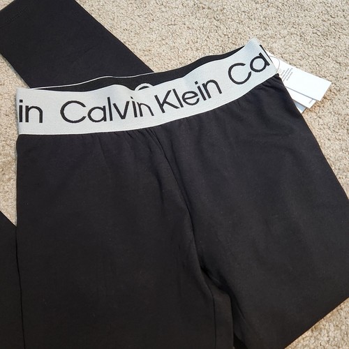 Calvin Klein Performance Leggings Activewear Lounge Pants Black Kids Size M 8/10 - Picture 2 of 4