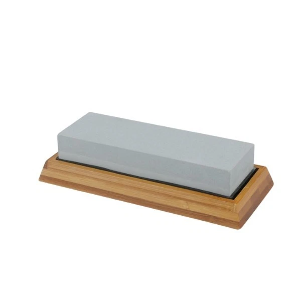 KNIFE SHARPENING OIL STONE 400/1000 GRIT DOUBLE SIDED W/ WOODEN BASE FOR BLADES