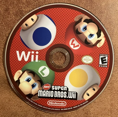 New Super Mario Bros. Wii (Nintendo Wii, 2009) Disc Only Tested Working