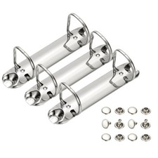 3 Set 1" B7 2 Hole D Ring Binder Mechanisms, 30mm Silver Tone