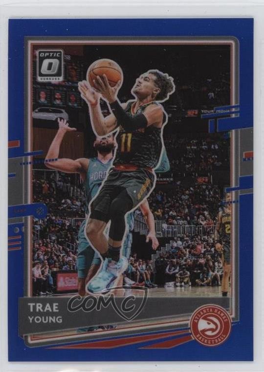 2020-21 Panini Donruss Optic Blue Prizm 10/59 Trae Young #2 nd3